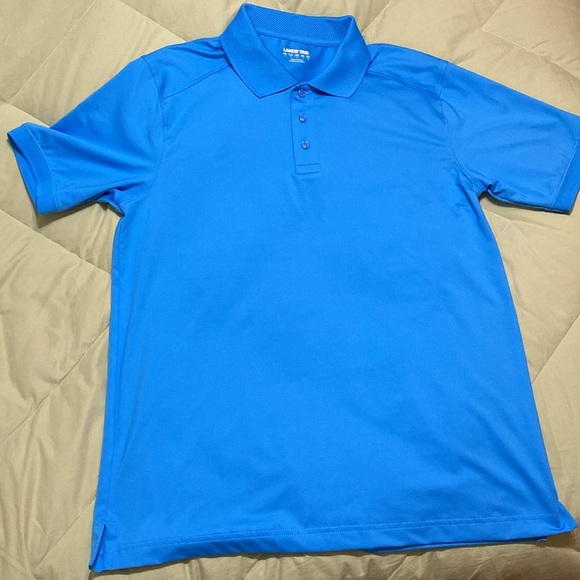 Lands’ End Turquoise Blue Men’s Small Quick Dry Men’s School Uniform Polo Shirt. - Picture 2 of 13